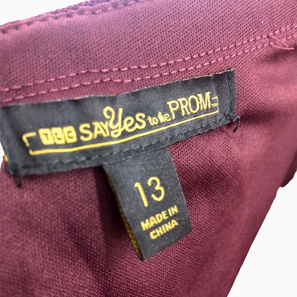 Gold Dark Burgundy TLC Say Yes To Prom Dress Ball Gown Size 13 NWT - Picture 7 of 16